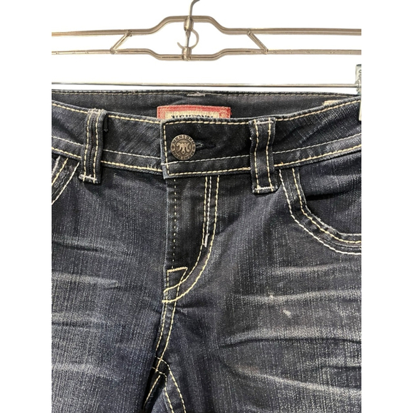 MEK Denim Darjeeling Cigarette Embroidered Studded Denim Jeans Size 28 Low Rise - Picture 4 of 7